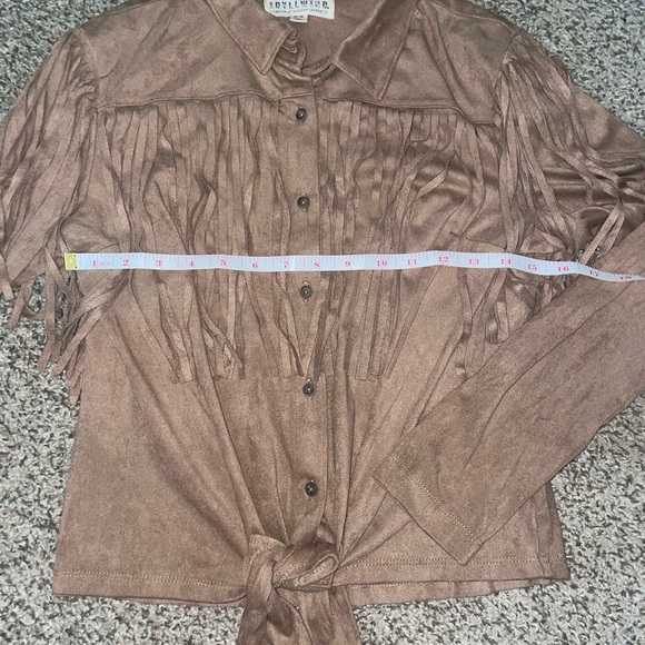 Idyllwind Tan Button-Up Shirt with Fringe - Picture 4 of 5